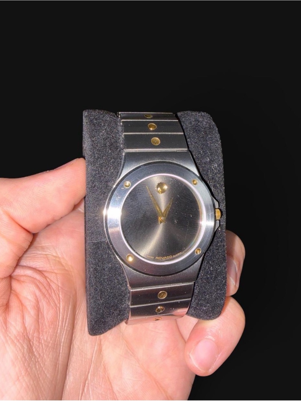 Movado Two-Tone Gray and Gold Museum Bracelet Watch